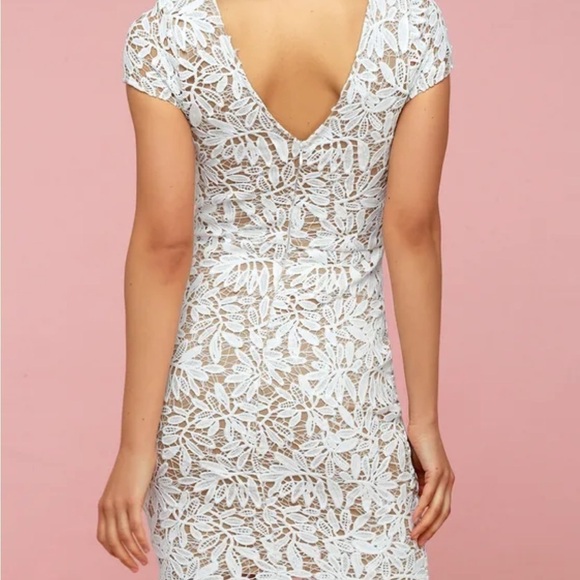 Lulus Right Sheer, Right Now White Lace Bodycon Mini Dress size medium - Picture 10 of 14